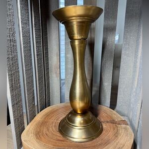 Large Gold-Tone Finish Decorative Candlestick Holder